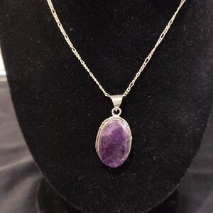 Amethyst Gemstone Pendant Silver